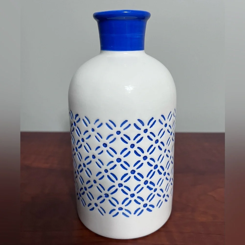 Blue and White Ceramic Vase - Picture 1 of 5